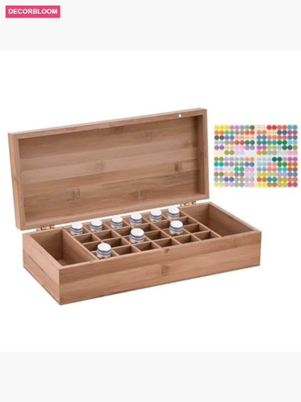Essential Oil Wooden Storage Box Travel Case Holds 26 Bottles
